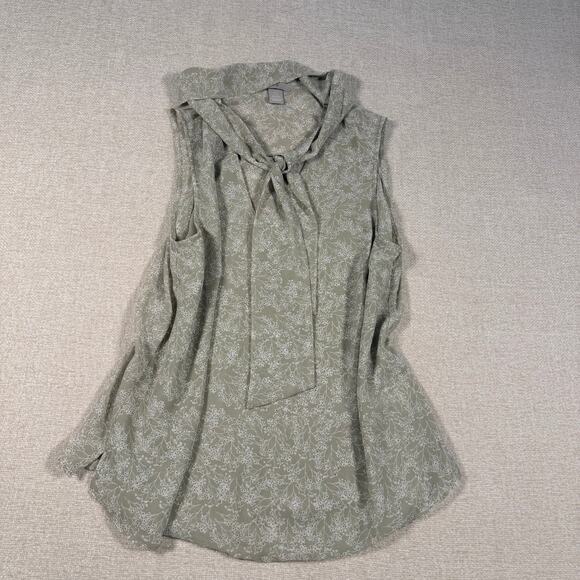 WOMEN'S FLOWY TOP SAGE GREEN H&M BOHO MEDIUM - Picture 4 of 6